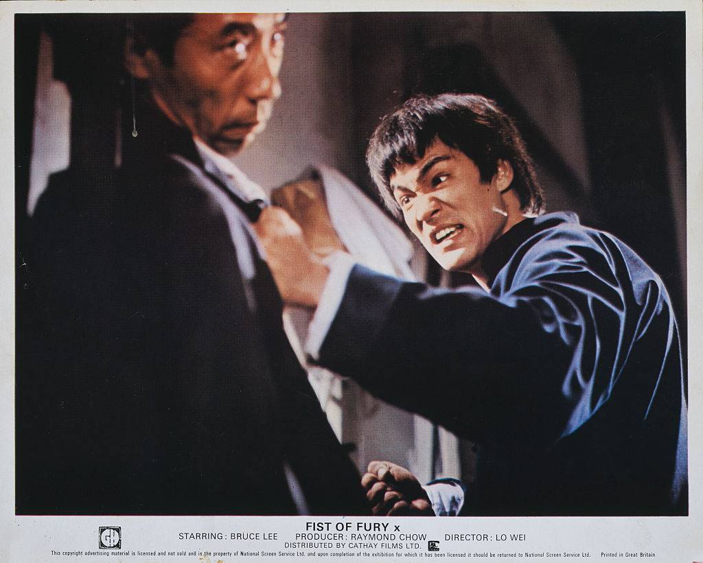 Actor Bruce Lee appears on the poster for the martial arts film 'Fist Of Fury', 1972. (Photo by Movie Poster Image Art/Getty Images) Actor Bruce Lee appears on the poster for the martial arts film 'Fist Of Fury', 1972. (Photo by Movie Poster Image Art/Getty Images)