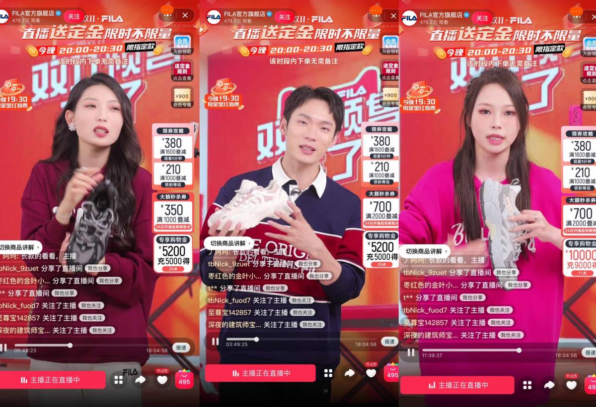 FILA's livestreaming channel on Taobao Live racks up over RMB100 million in first four hours of 11.11 FILA's livestreaming channel on Taobao Live racks up over RMB100 million in first four hours of 11.11